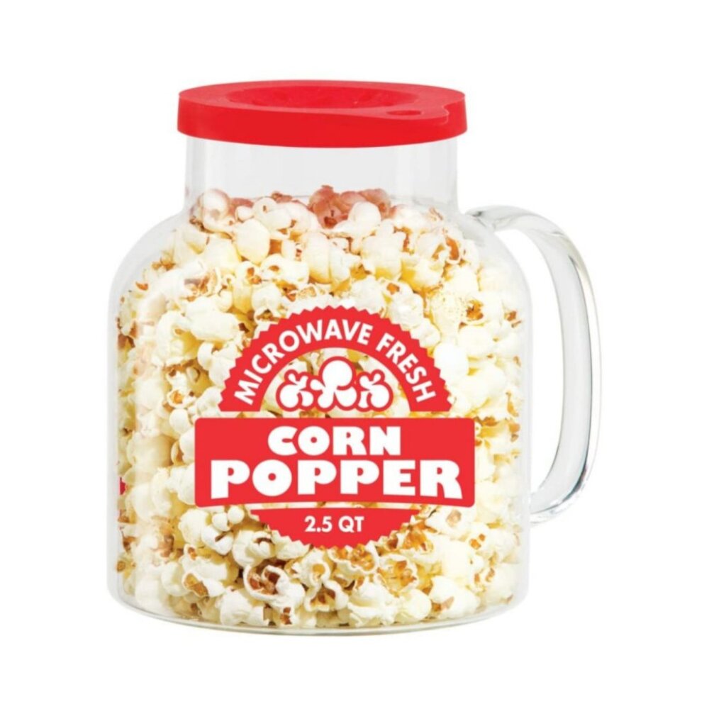 Oggi Microwave Popcorn Popper Borosilicate Glass Oil Free Popcorn Maker